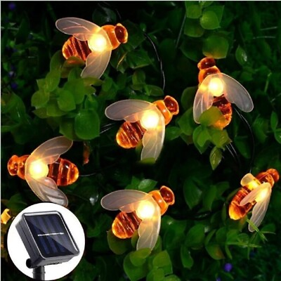 50LED Solar Bee LED String Light Waterproof Garden Path Yard Decor Lamp Outdoor $9.49