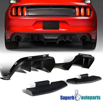 #ad Fits 2015 2017 Ford Mustang R Style Rear Bumper Diffuser Side Valance Panel $68.38