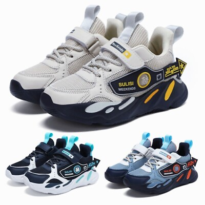 #ad Kids Sneakers Boys Girls Running Shoes Lightweight Breathable School Tennis size $24.37