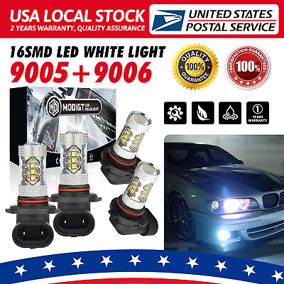 #ad 90059006 Combo LED Headlight 80W 60000LM High Low Beam 6000K White 4 Bulbs Kit $23.99