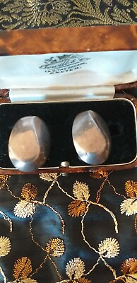 #ad Antique Vintage Edwardian Sterling Silver Earrings Clip on Hallmarked Heavy 10g $79.00