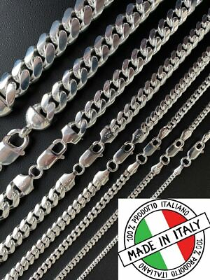 #ad Mens Real Solid 925 Sterling Silver Miami Cuban Chain 2 12mm Heavy Link Necklace $146.23