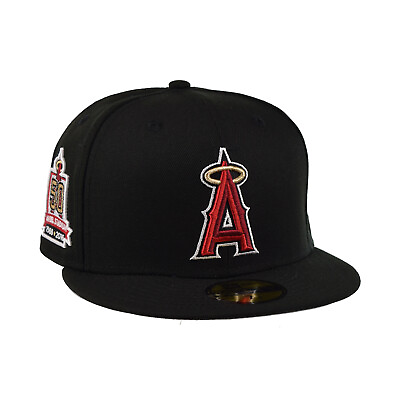 #ad New Era 50th Angel Stadium Side Patch 59Fifty Men#x27;s Fitted Hat Black $39.56