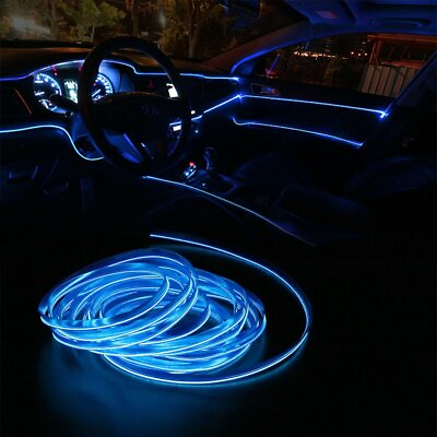 #ad 2m Blue LED Car Interior Decorative Atmosphere Wire Strip Light Accessories US $8.99