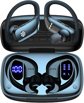 #ad Bluetooth 5.0 Headset TWS Wireless Earphones Earbuds Stereo Headphones Ear Hook $21.99