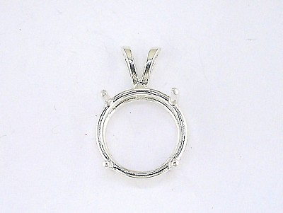 #ad Round 4 Prong Wire Mount Pendant Setting Sterling Silver $10.14