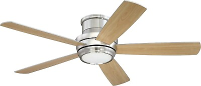 #ad Craftmade 52quot; Tempo Hugger Brushed Polished Nickel Indoor Fan TMPH52BNK5 $199.95