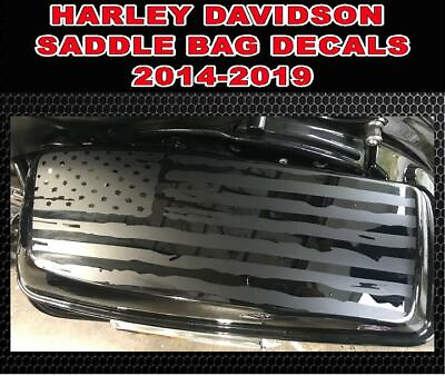 #ad CBC Decals Saddlebag Lid American Flag Decals for 14 22 Harley $24.99
