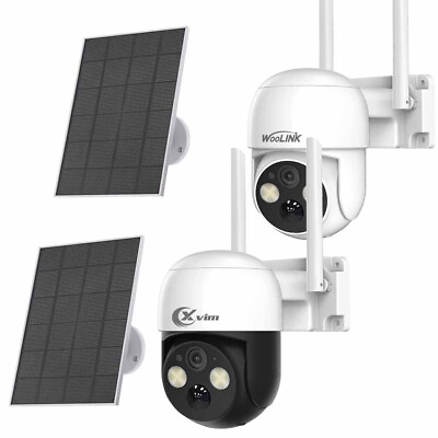 #ad Solar Battery Powered Wireless WiFi Outdoor Pan Tilt Home Security Camera System $46.79