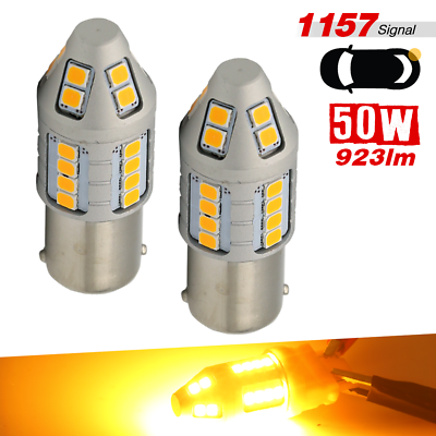 #ad 2X 1157 LED Amber Light Bulbs for DRL Turn Signal Parking Lights $14.35