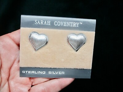 #ad Vintage For The Collector RARE Sarah Coventry 1990#x27;s Sterling Earrings Hearts A $13.49