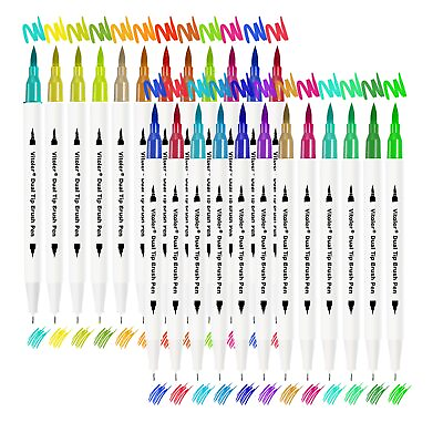 #ad Colored Markers Dual Tip Brush PensFine Tip Markers amp; Fine Point Art Pens fo... $12.19