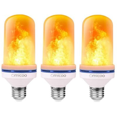 #ad 3x Omicoo E26 E27 LED Flame Effect Fire Bulb Flickering Atmosphere Light 3 Modes $17.57