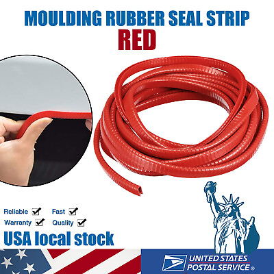 #ad 79ft 24M Universal Car Rubber Seal Weather Strip Door Edge Moulding Trim Red $29.48
