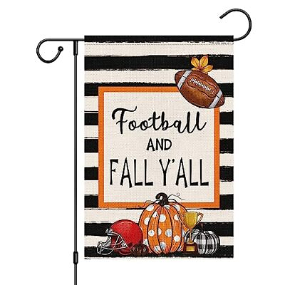 #ad Football and Fall Y#x27;all Garden Flag 12 x 18 Inch Stripe Vertical Double Sided $10.37