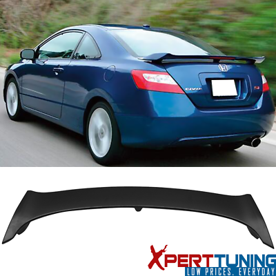 #ad Fits 06 11 Honda Civic Coupe Rear Trunk Spoiler W Brake LED Light ABS Unpainted $90.99