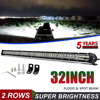 #ad #ad 32 Inch 1200W LED Light Bar Spot Flood Combo Snow Fog Lamp Truck UTV ATV Wiring $59.99