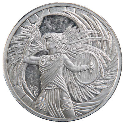 #ad Aztec Eagle Warrior 1 oz .999 Fine Silver Round $33.42