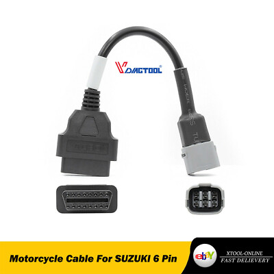 #ad For SUZUKI OBD2 6 Pin Diagnostic Plug Adapter Motorcycle Scooter ATV Cable $5.99