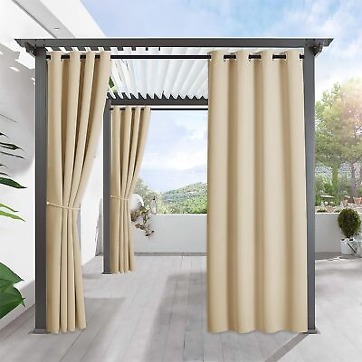 #ad 52inch Outdoor Curtains Blackout Waterproof for Porch Pavilion Gazebo 1 2 Panel $18.99
