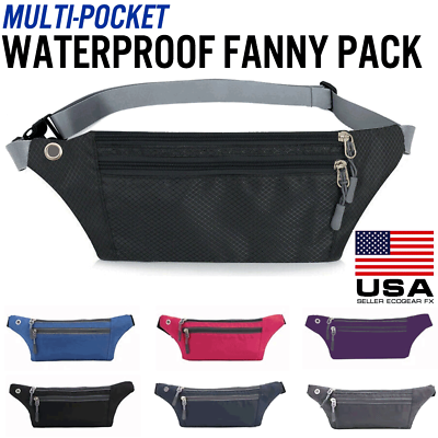 #ad Waterproof Running Belt Fanny Pack Waist Pouch Outdoor Camping Hiking Travel Bag $5.99