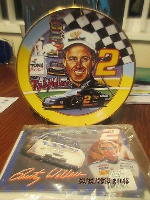 #ad LIMITED EDITION Rusty Wallace NASCAR 8quot; collectors plate amp; magnetic pads $11.55