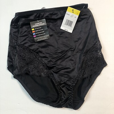 #ad Bali Firm Control Shapewear Brief Lace Leg Dfx054 2 pack Size Medium Black $17.99