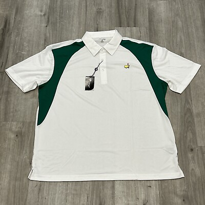 #ad NEW Masters Men#x27;s Performance Tech Golf Polo Shirt ANGC Augusta White XXL $124.95