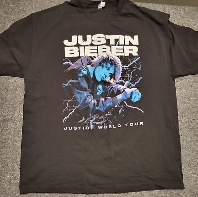 #ad Justin Bieber Shirt Adult Extra Large XL Justice World Tour Concert T Shirt $27.55