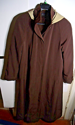 #ad Women#x27;s Gallery Trench Coat Brown amp; Beige Sz 16 With Zip Out Lining $29.99