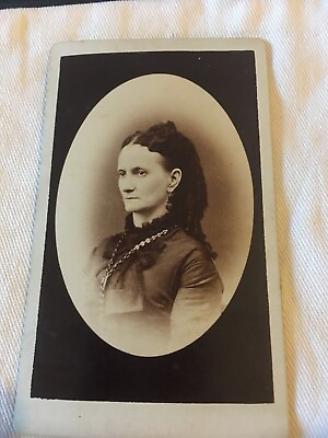 #ad 1800s Cabinet Card Photo: Stern Woman Hardy amp; Van Arnam Troy NY $12.99