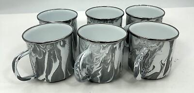 #ad Pottery Barn Airstream Marbled Enamel Set of 6 Mugs $131.99