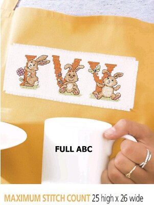 #ad BUNNIES ABC CROSS STITCH PATTERN ONLY EQ RAP $6.45