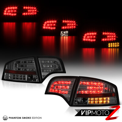 #ad For 06 08 Audi A4 S4 RS4 B7 LED Turn Signal Brake Lamp Smoke Tinted Tail Light $248.21