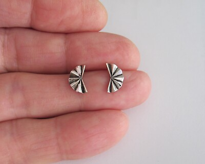 #ad Sterling Silver 11mm Fan post stud earrings. $19.49