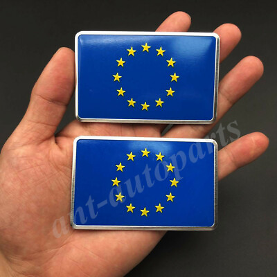 #ad 2x EU European Union Flag Car Emblem Badge Motorcycle Sticker Decals Fairing $7.90