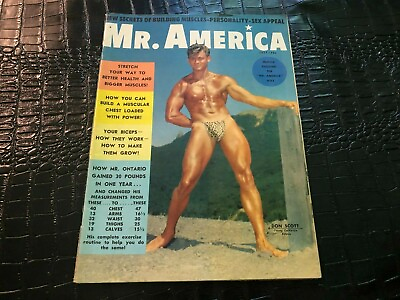 #ad JULY 1960 MR MISTER AMERICA bodybuilding magazine DON SCOTT $24.99
