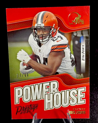 #ad Nick Chubb 2021 Panini Prestige Power House Gold #13 99 Cleveland Browns $3.95