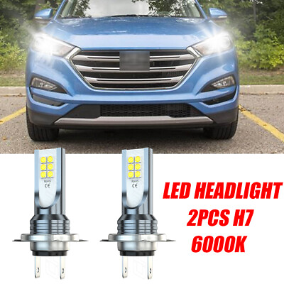 #ad For Hyundai Tucson 2016 2018 H7 LED Headlight Hi Low Beam Bulbs Combo Kit 6000K $16.24