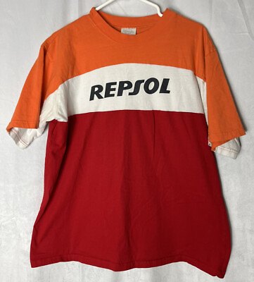 #ad Repsol Honda Racing Moto T Shirt Mens M Short Sleeve Graphic Red Orange $19.99