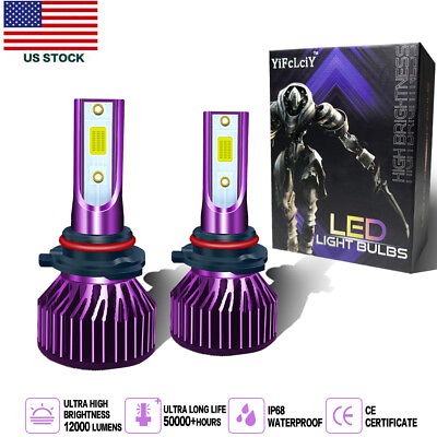 #ad 2PCS COB LED Headlight Bulbs Kit 9006 HB4 200W 12000LM Super Bright 6000K White $14.99