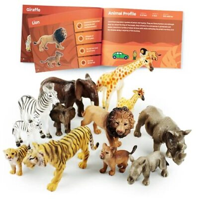 #ad Jungle Safari Animal Set 12 Piece Detailed Wildlife Figures for Educational $37.58