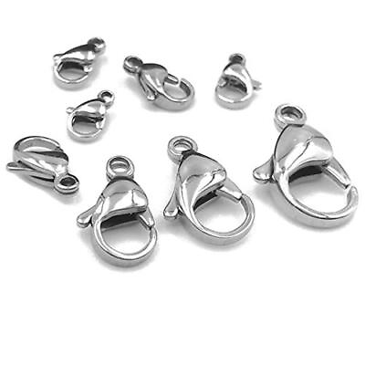 #ad 60 Pcs Stainless Steel Lobster Claw Clasps for Bracelet Necklace Jewelry Making $10.99