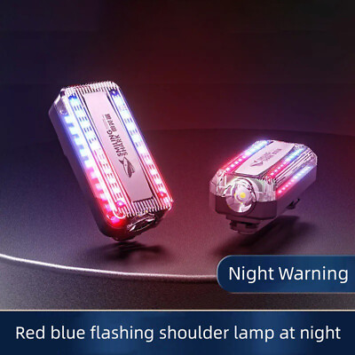 #ad Red Blue Strobe Light Police Light Warning Lights Usb Rechargeable Flashlight $6.36