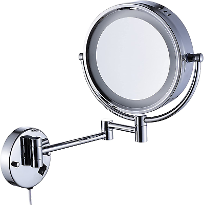 #ad Wall Mounted Makeup Mirror with LED Lighted 10X Magnification3 Colors Lights Mo $210.60