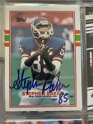 #ad Stephen Baker autographed Topps football card $17.99