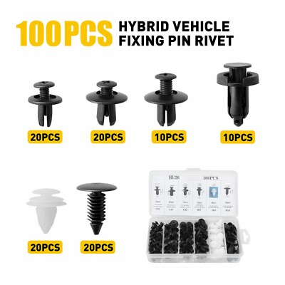 #ad 100PCS Box Set Bumper Fender Liner Push Type Retainer Clips for Toyota Acura US $10.99