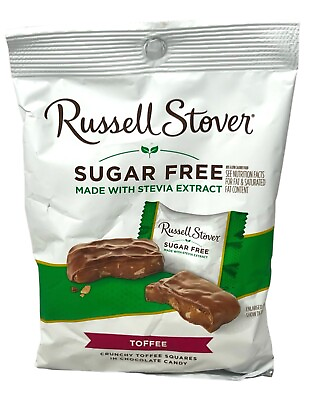 #ad Russell Stover Sugar Free Crunchy Toffee Squares in Chocolate Candy 3 oz $6.17