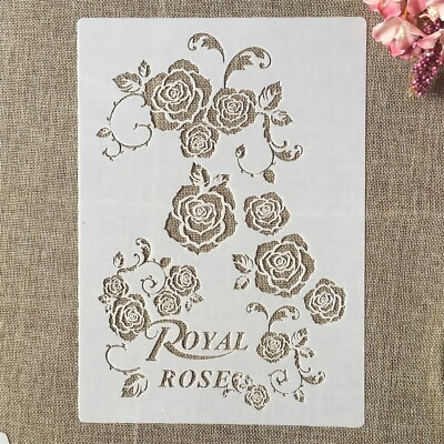 #ad A4 11.7quot; Royal Rose Flower DIY Layering Stencil for Painting Scrapbook Template $7.36