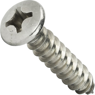#ad #4 x 1 1 2quot; Self Tapping Sheet Metal Screws Oval Head Stainless Steel Qty 25 $7.88